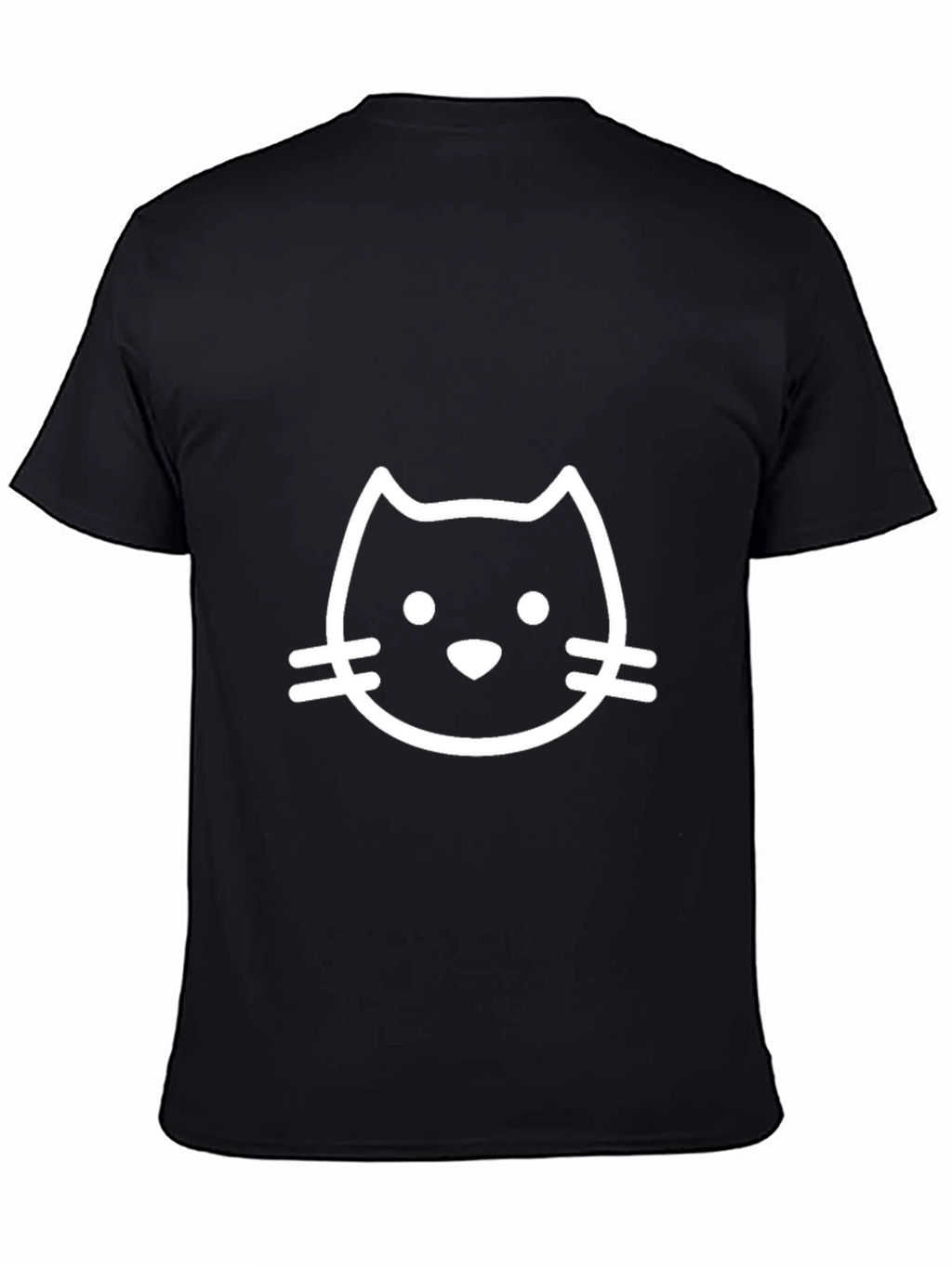 Black T-Shirt with Cute Cat Graphic