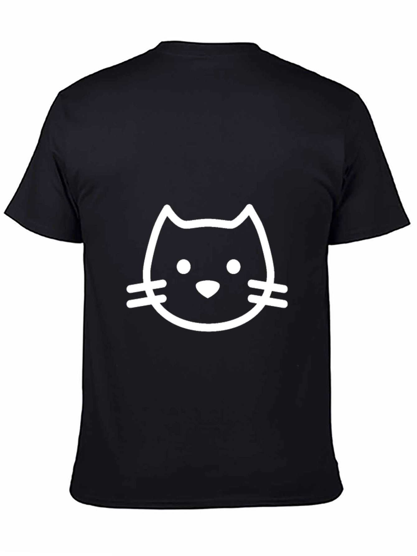 Black T-Shirt with Cute Cat Graphic