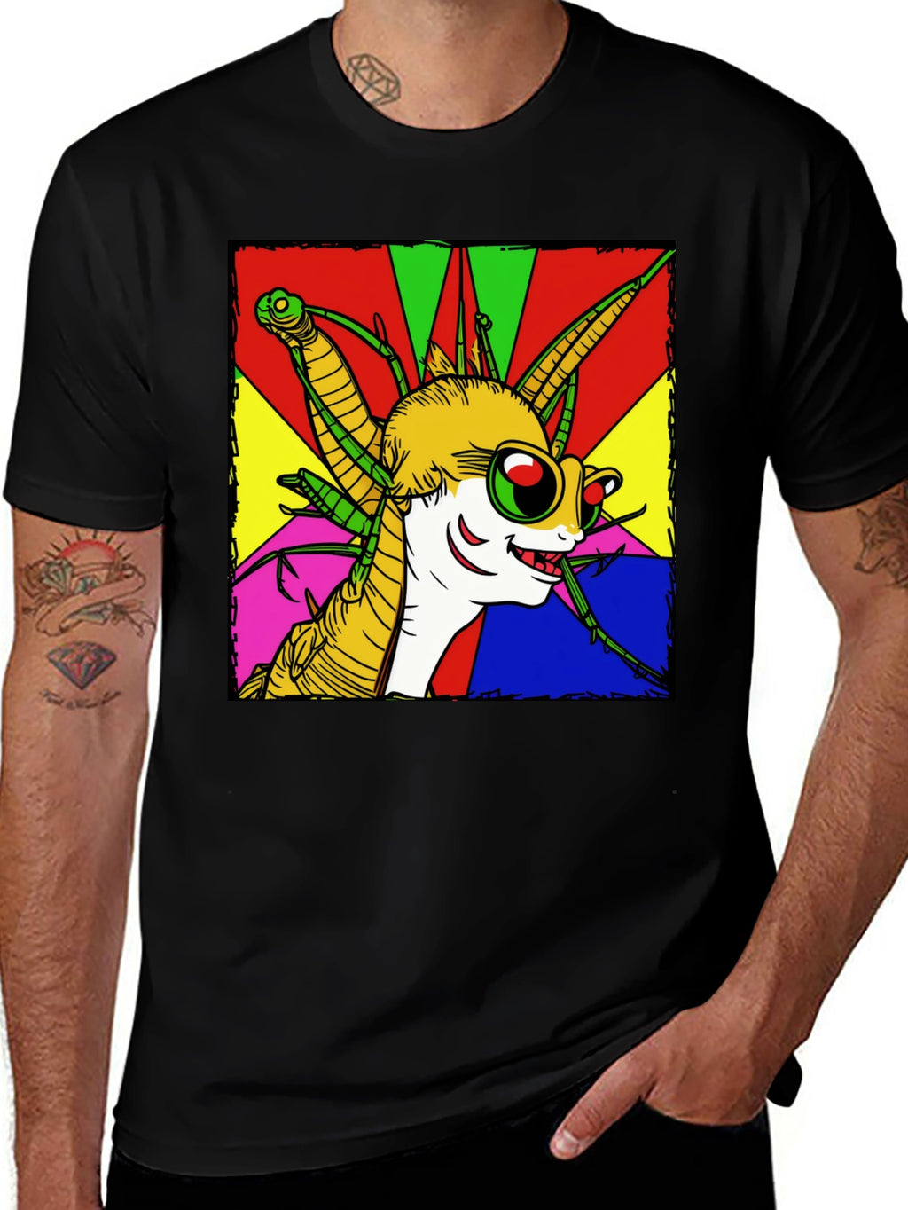 Cartoon Insect Graphic Tee - Quirky Style