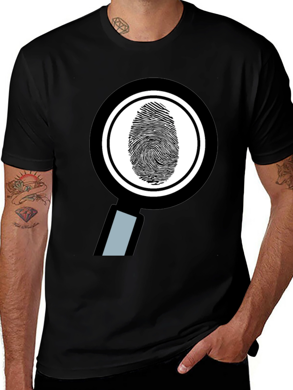 Fingerprint Magnifying Glass Graphic Tee
