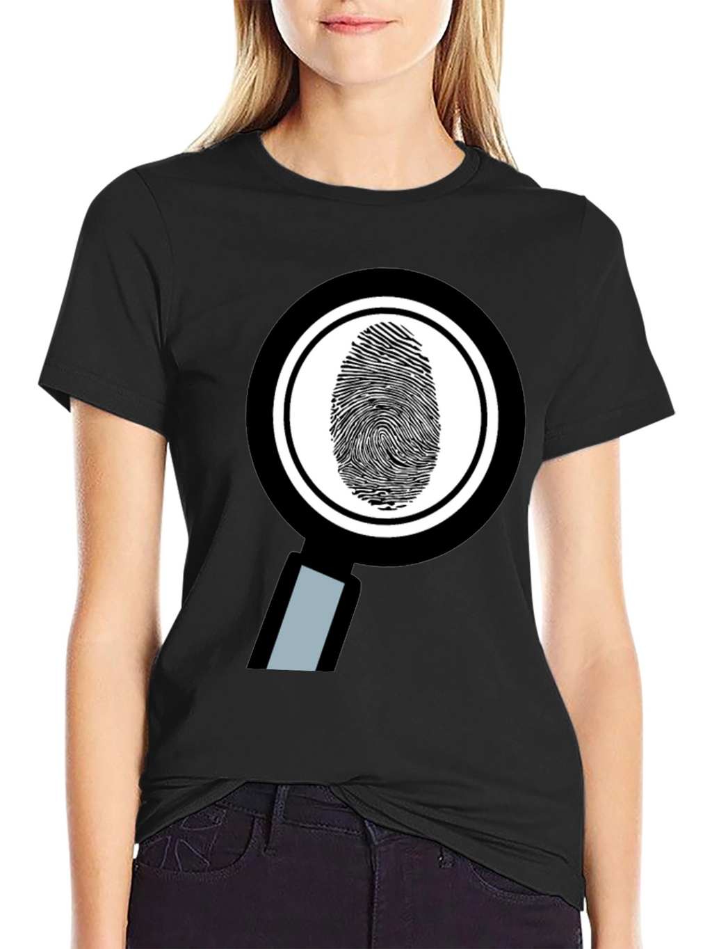 Fingerprint Magnifying Glass Graphic Tee