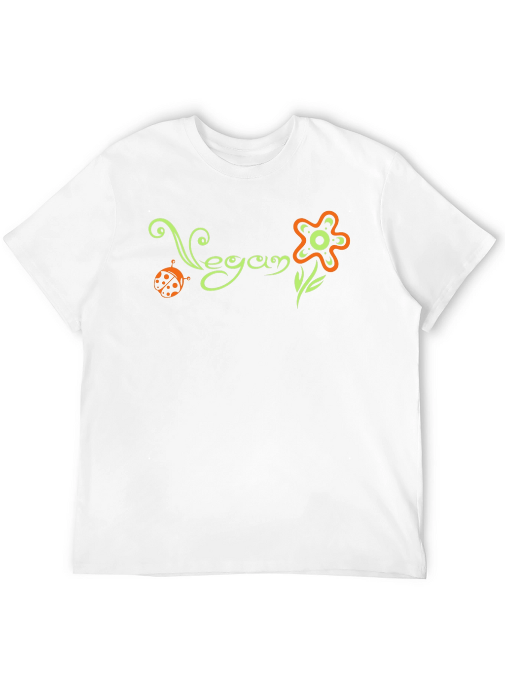 Vegan Flower Graphic Tee - Black Cotton T-Shirt