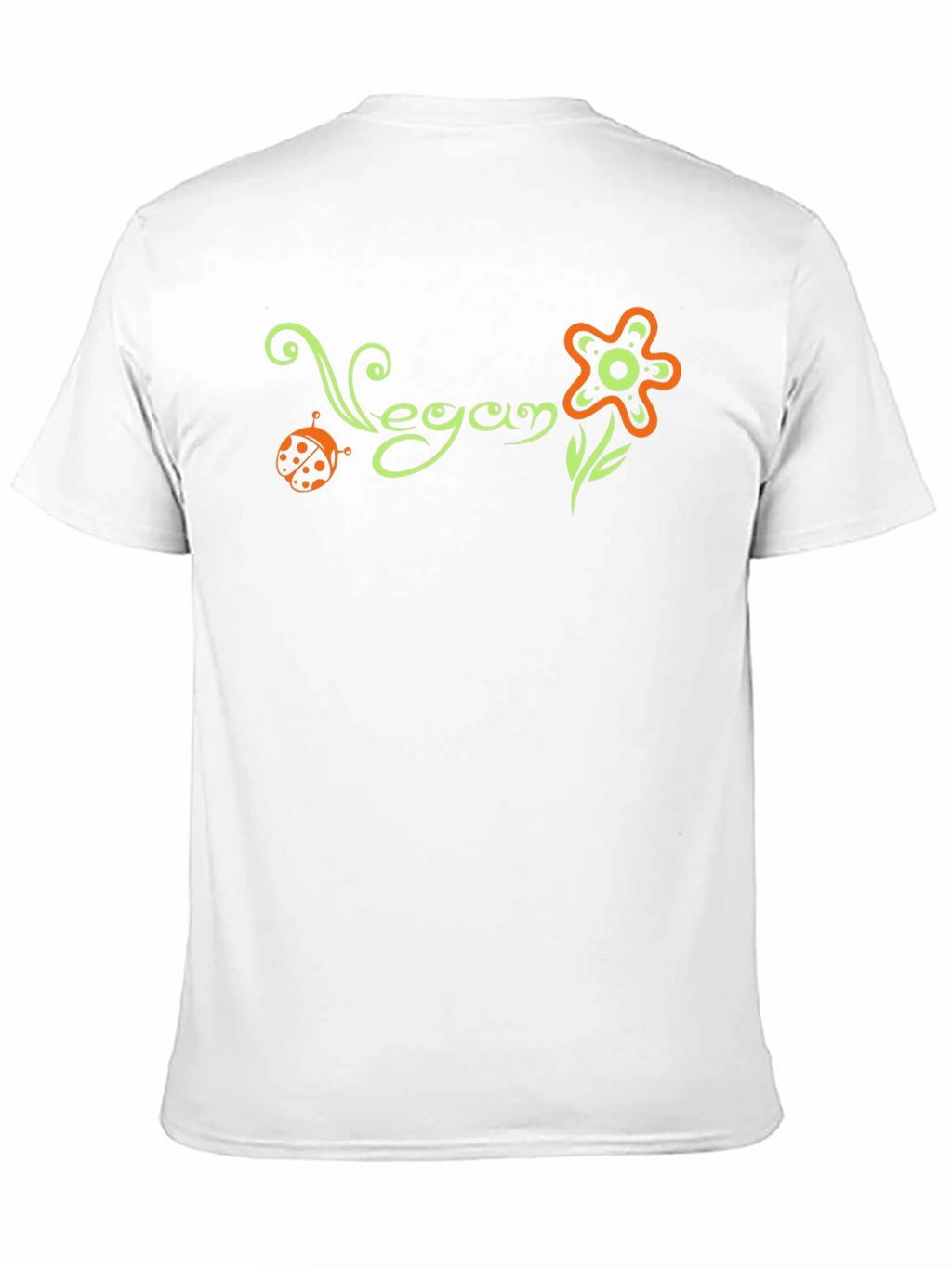Vegan Flower Graphic Tee - Black Cotton T-Shirt