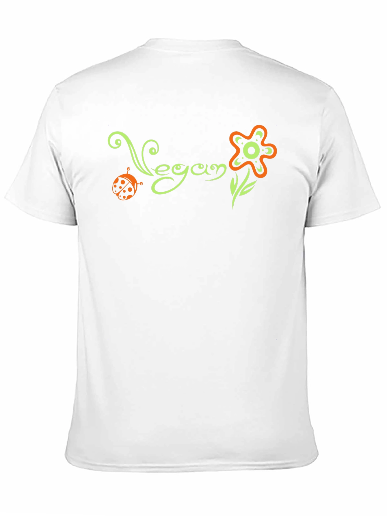 Vegan Flower Graphic Tee - Black Cotton T-Shirt
