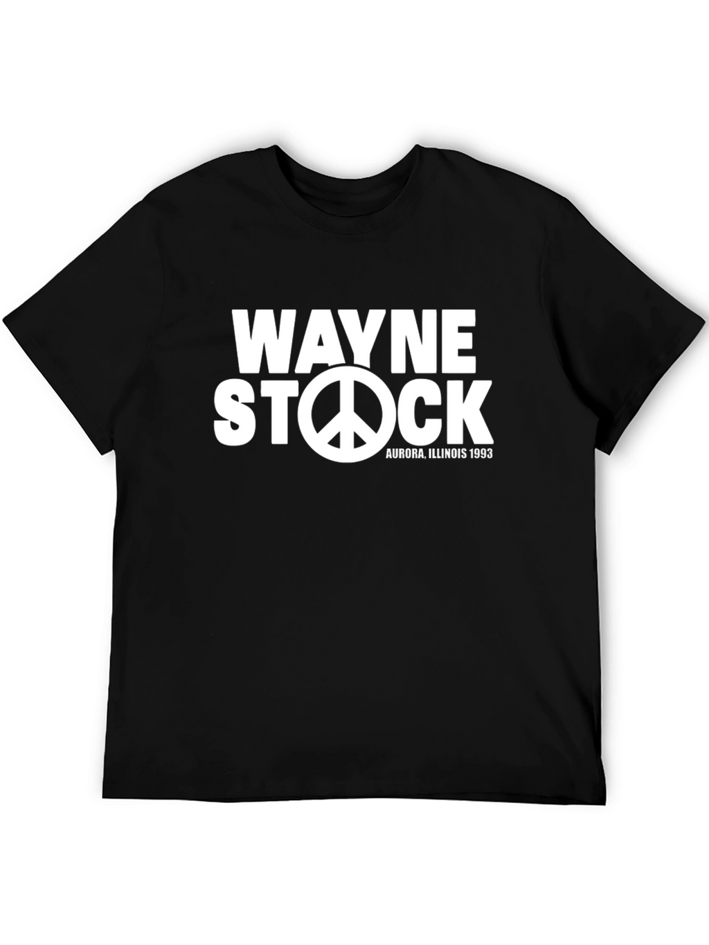 Wayne Stock Black T-Shirt with Peace Sign