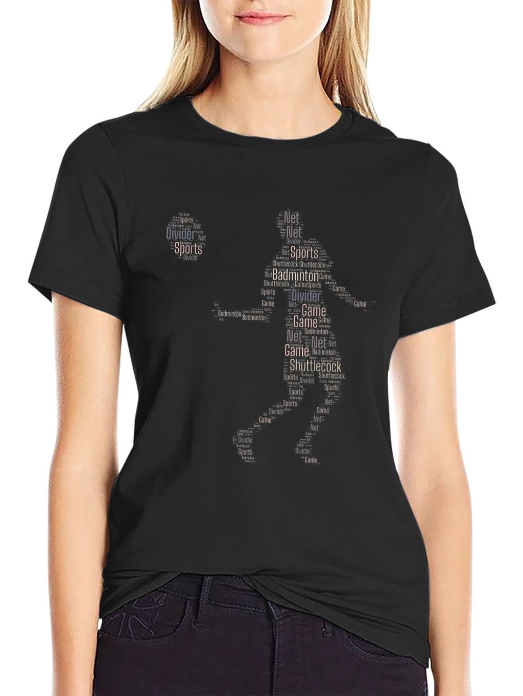 Badminton Word Art T-Shirt