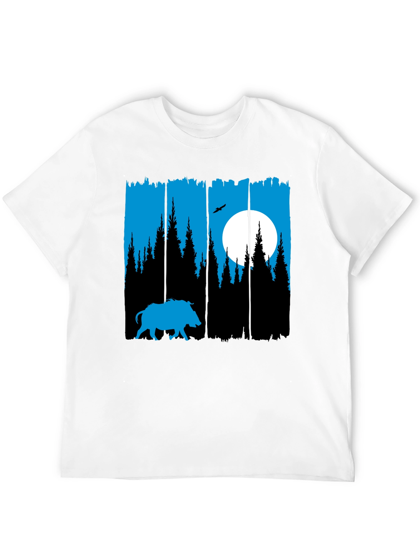 Nature Silhouette Tee: Boar Forest Moon