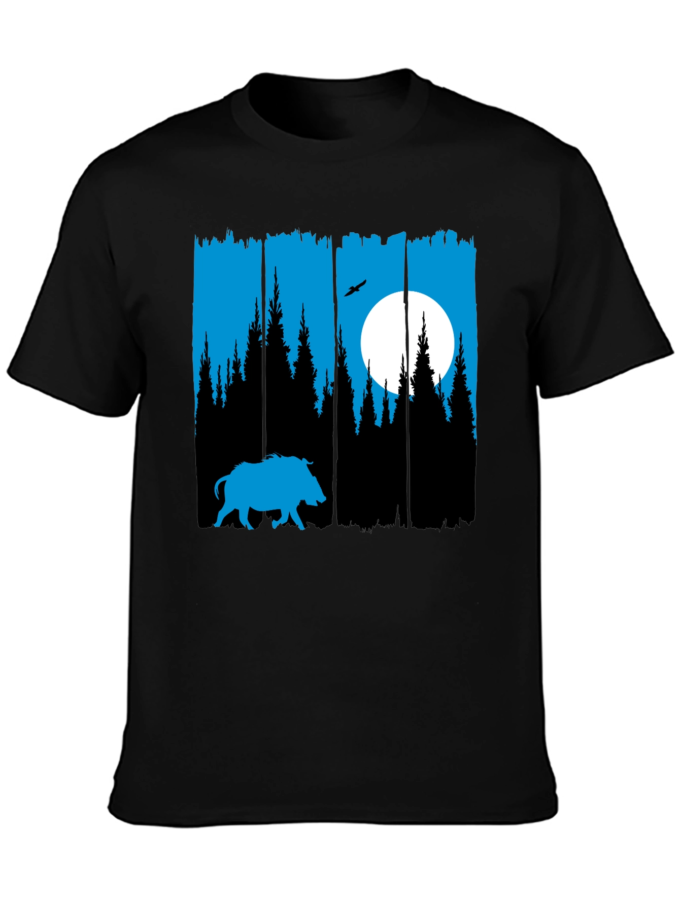 Nature Silhouette Tee: Boar Forest Moon