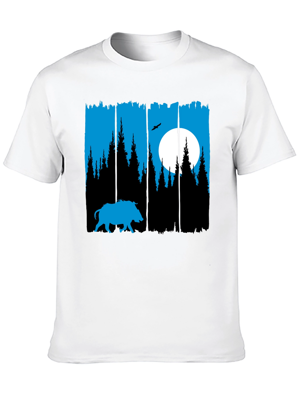 Nature Silhouette Tee: Boar Forest Moon