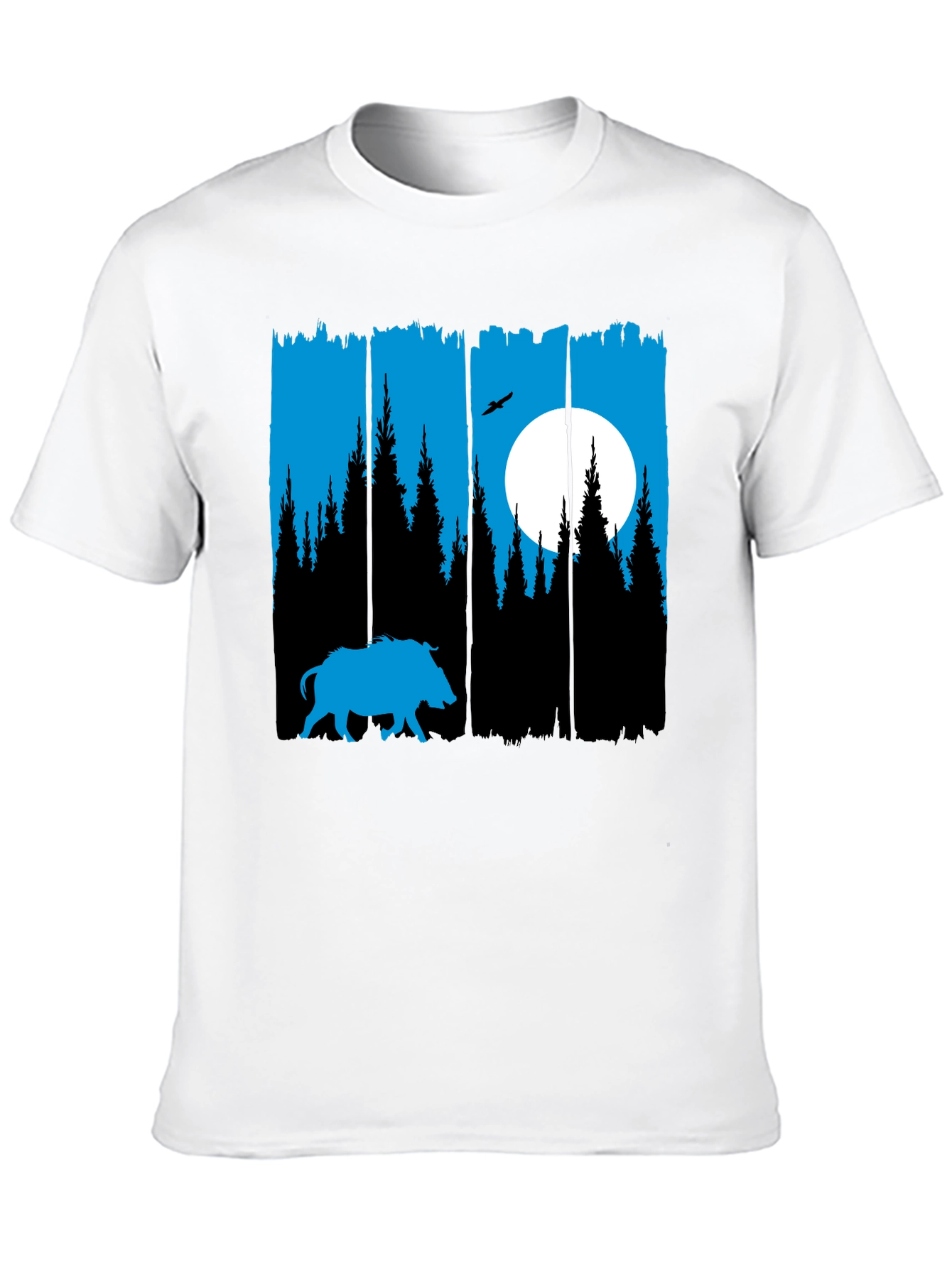 Nature Silhouette Tee: Boar Forest Moon