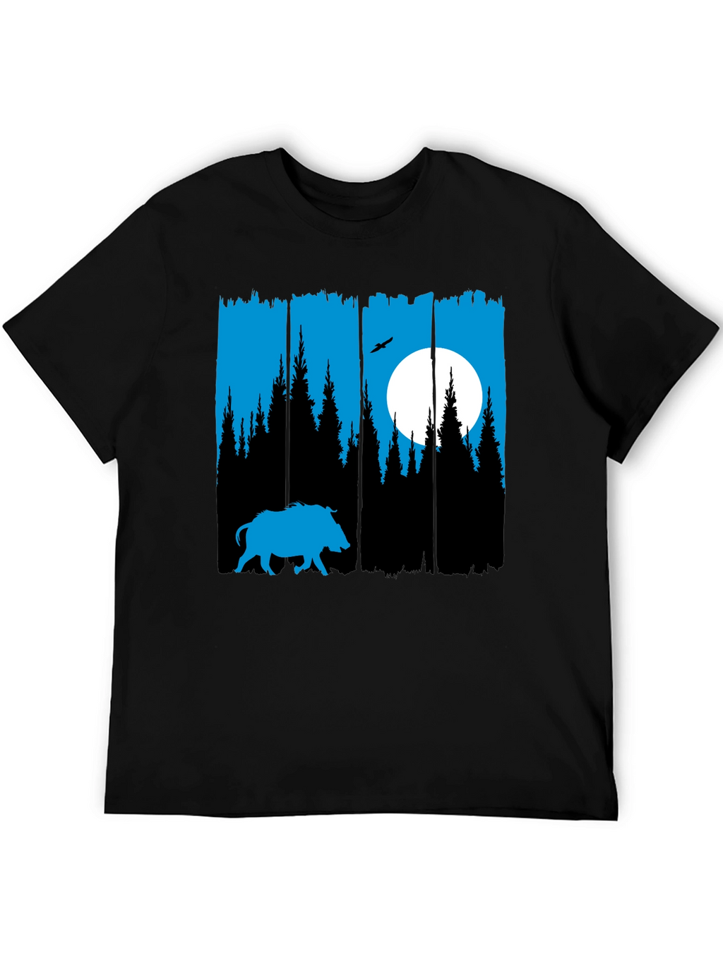 Nature Silhouette Tee: Boar Forest Moon