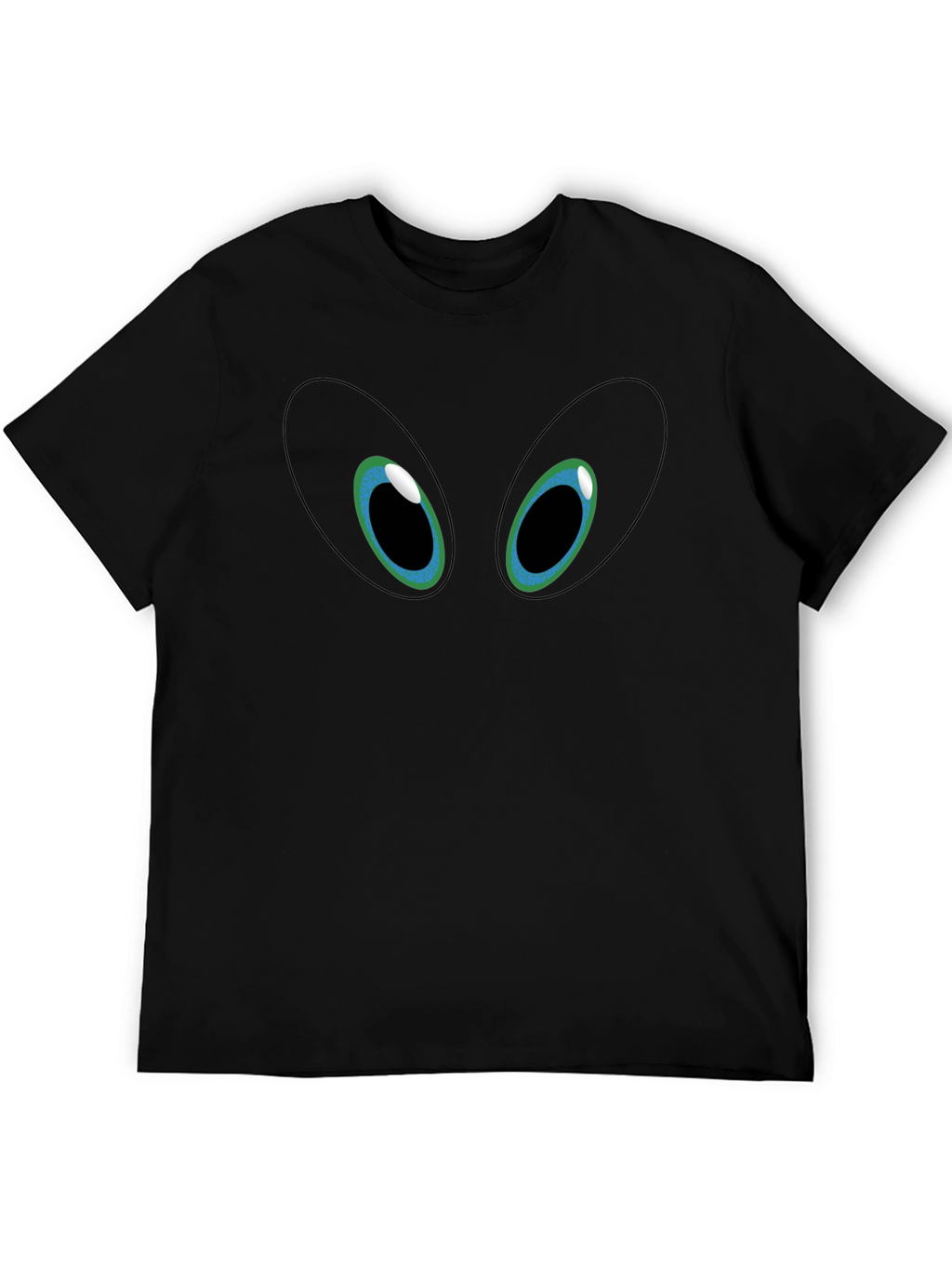Mens Black Graphic Tee - Eyes Design