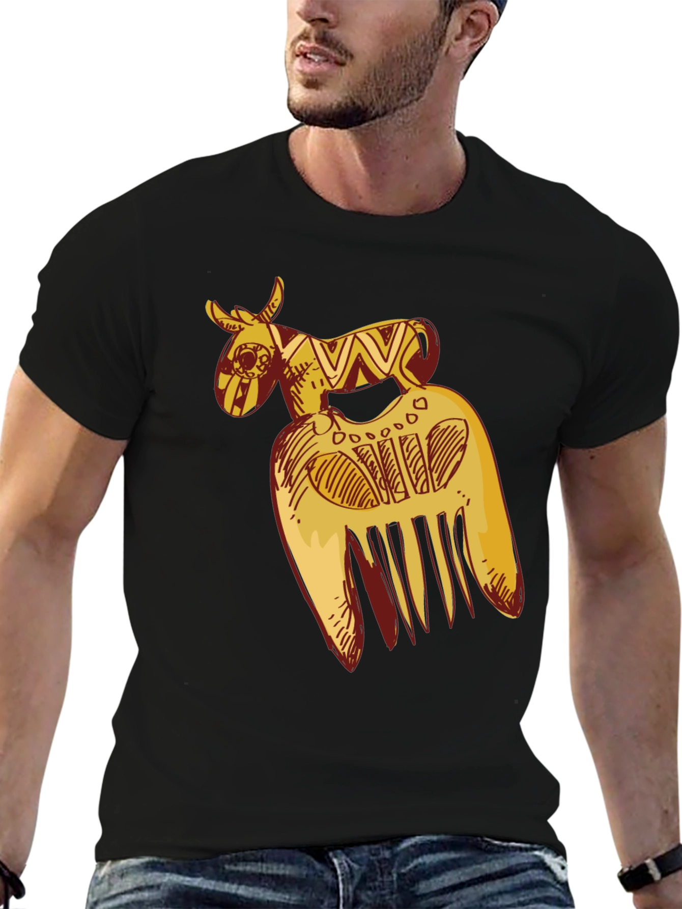 African Comb Black T-Shirt