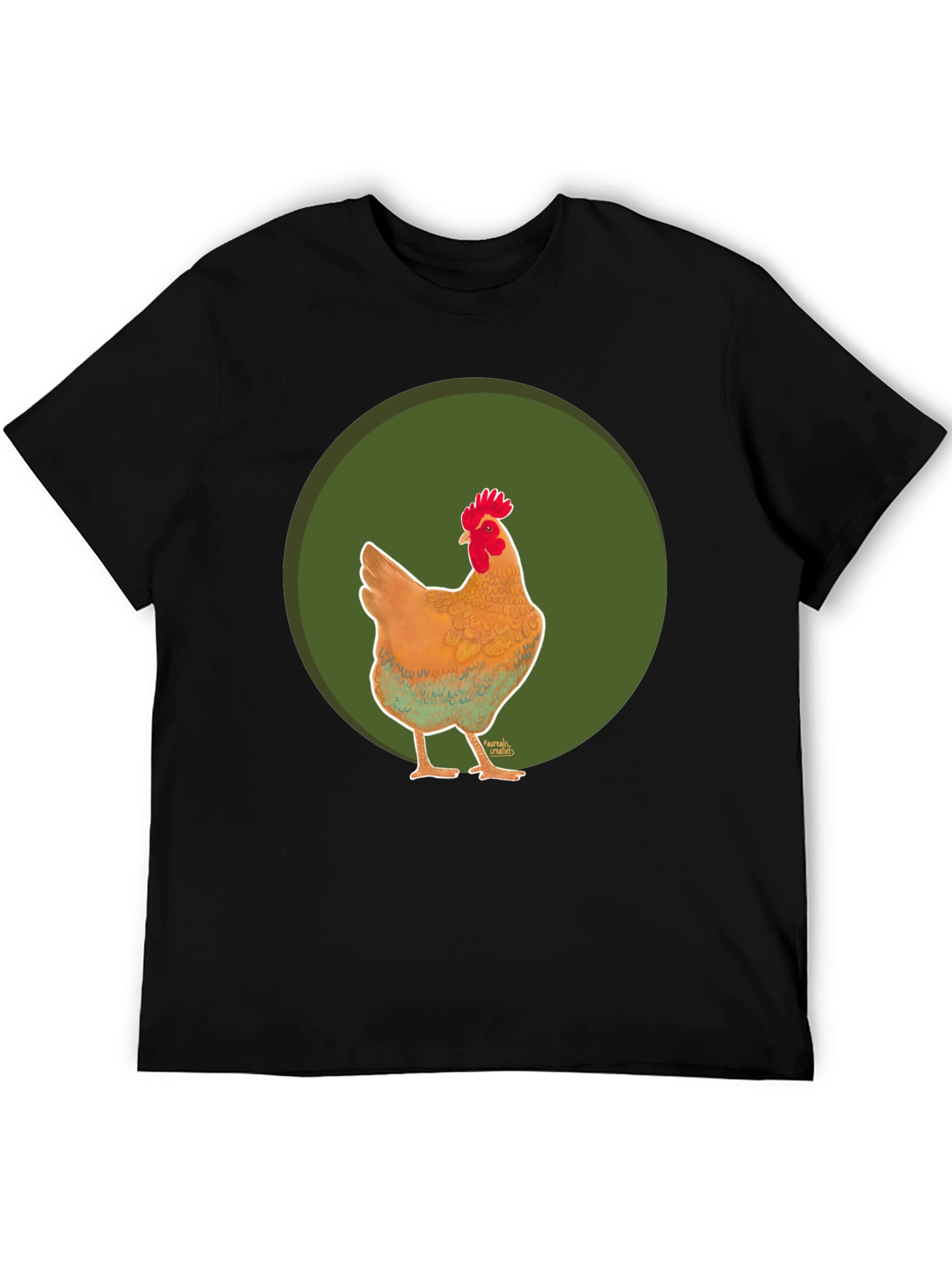 Chicken Graphic Tee - Casual Black T-Shirt