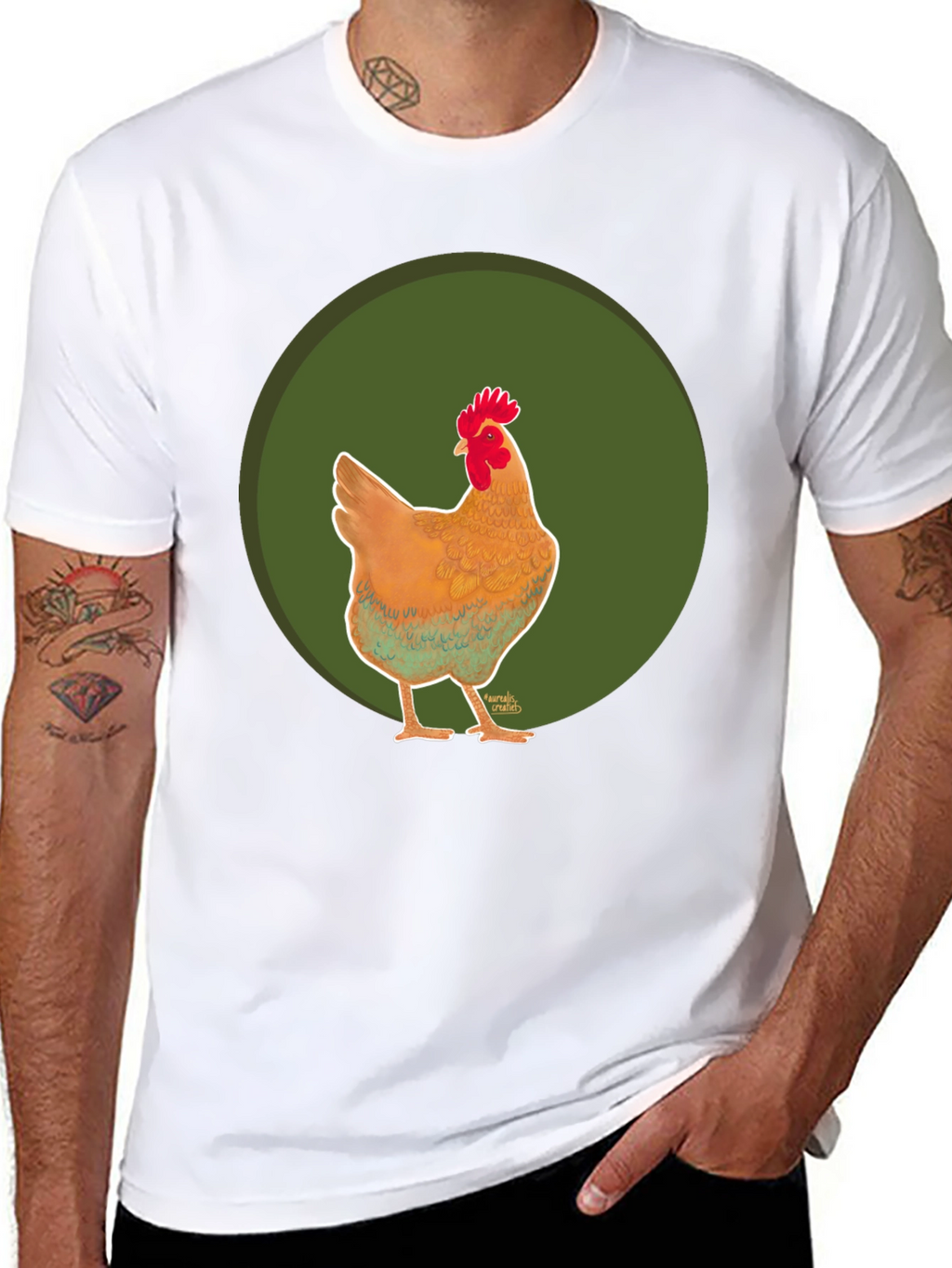 Chicken Graphic Tee - Casual Black T-Shirt