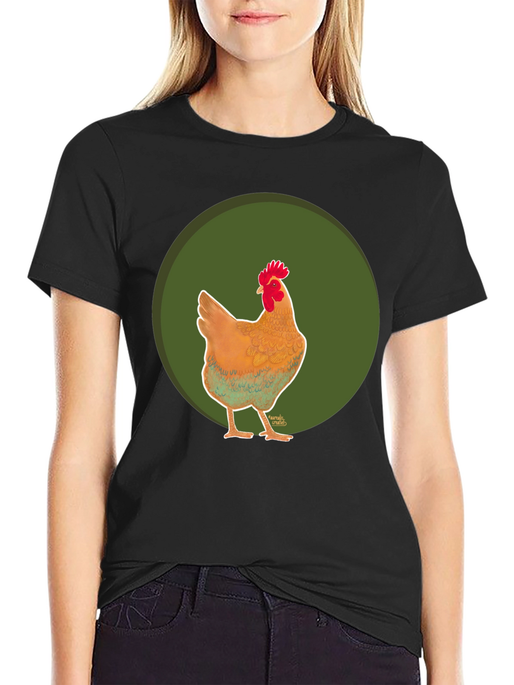 Chicken Graphic Tee - Casual Black T-Shirt