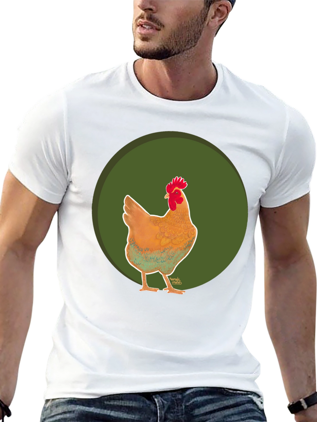Chicken Graphic Tee - Casual Black T-Shirt