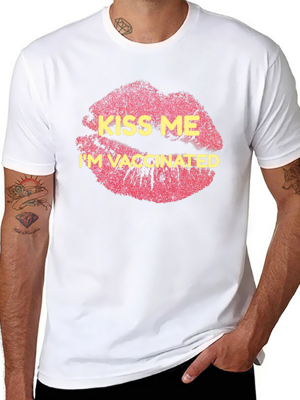 Kiss Me Im Vaccinated Black T-Shirt