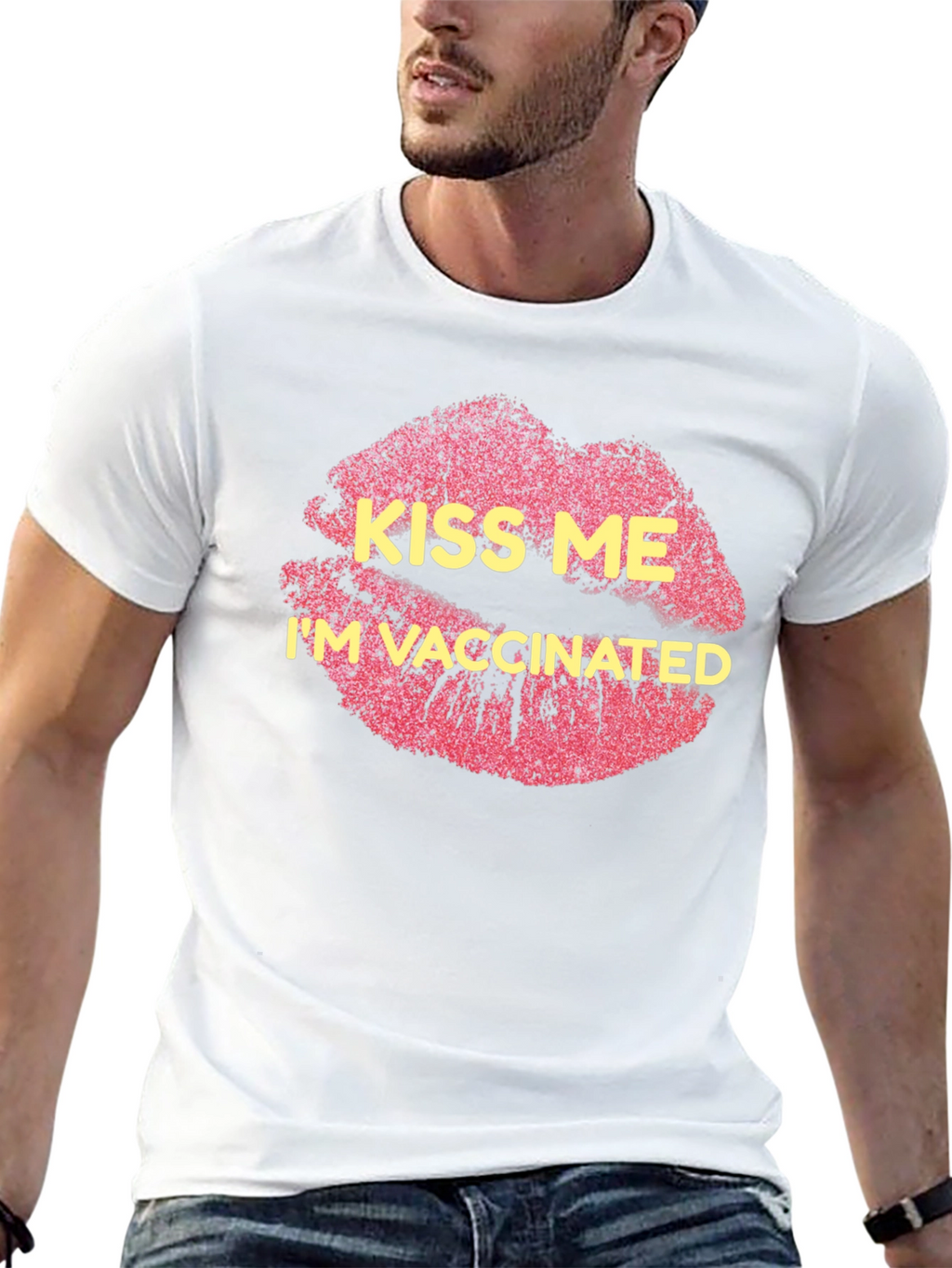 Kiss Me Im Vaccinated Black T-Shirt