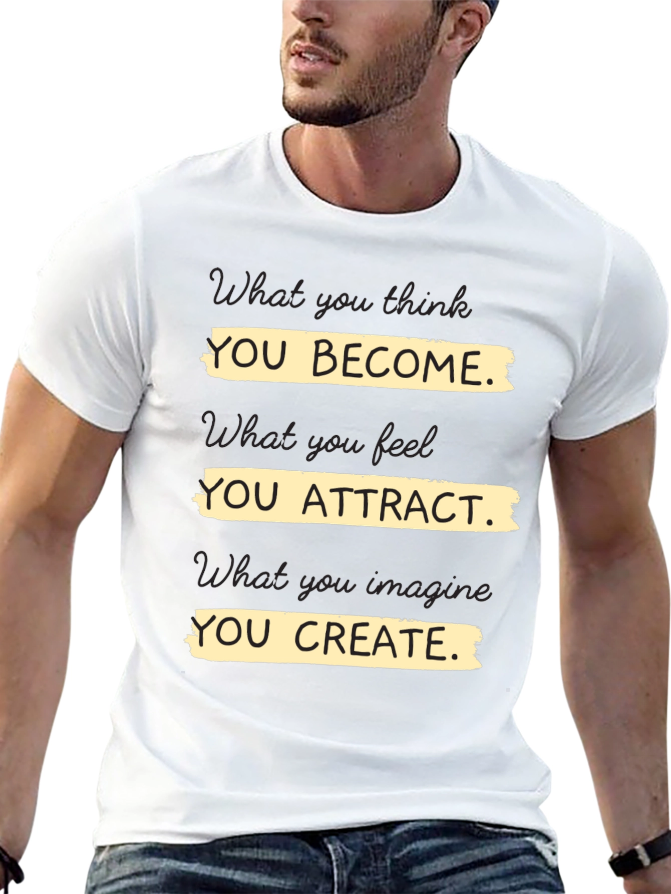 Motivational T-Shirt - You Become Attract Create