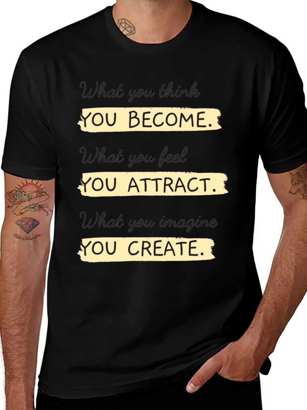 Motivational T-Shirt - You Become Attract Create