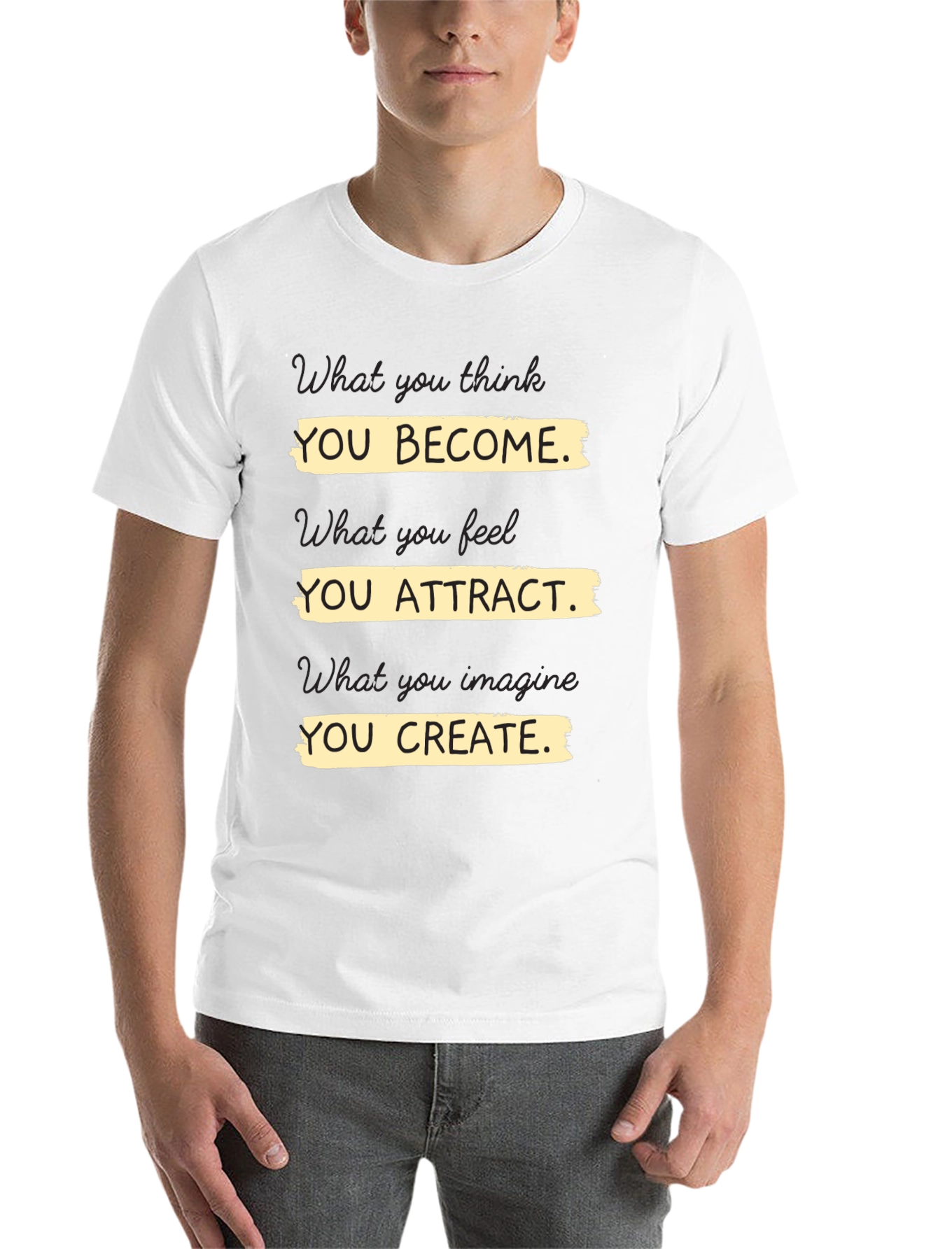 Motivational T-Shirt - You Become Attract Create