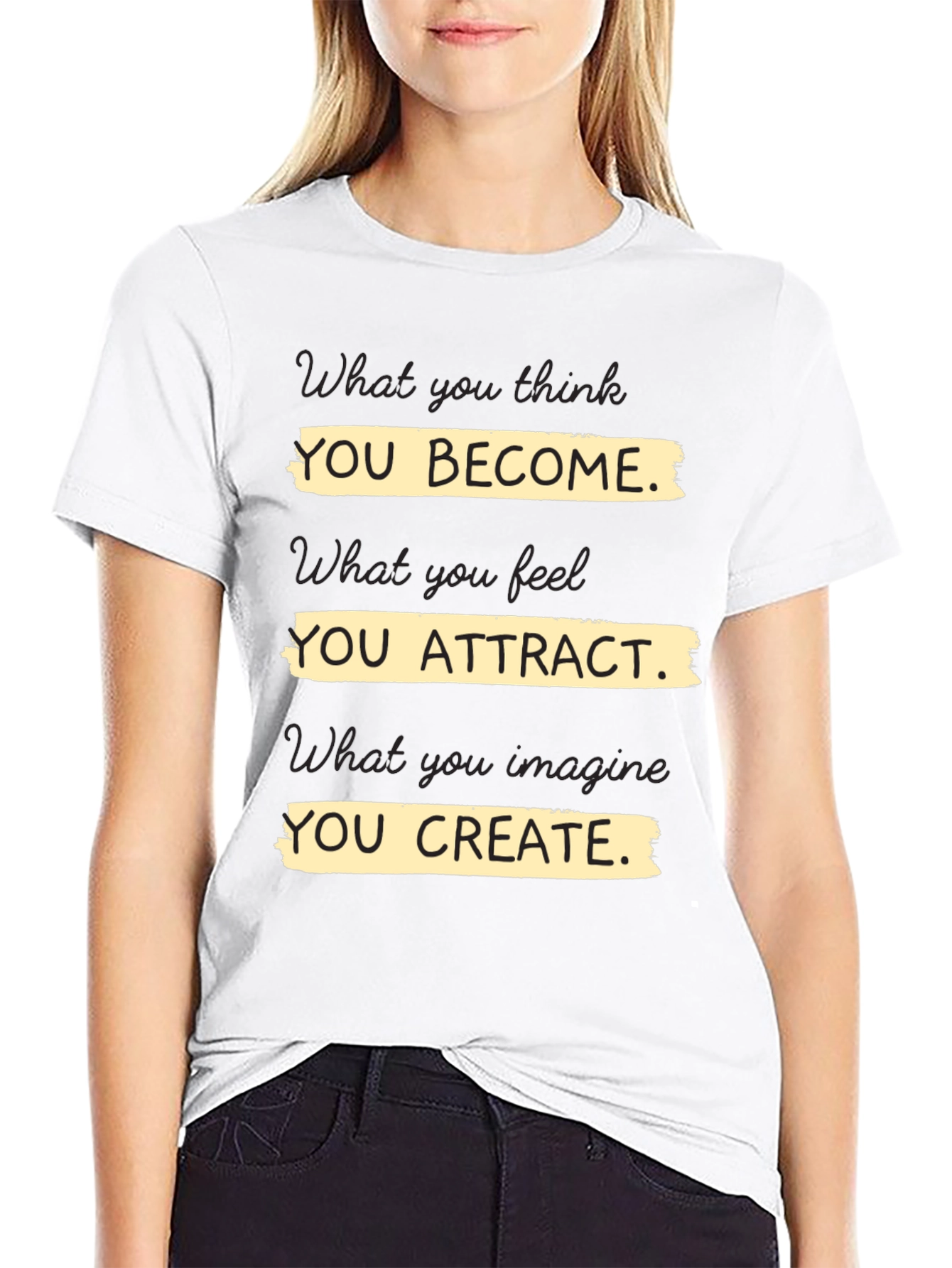 Motivational T-Shirt - You Become Attract Create