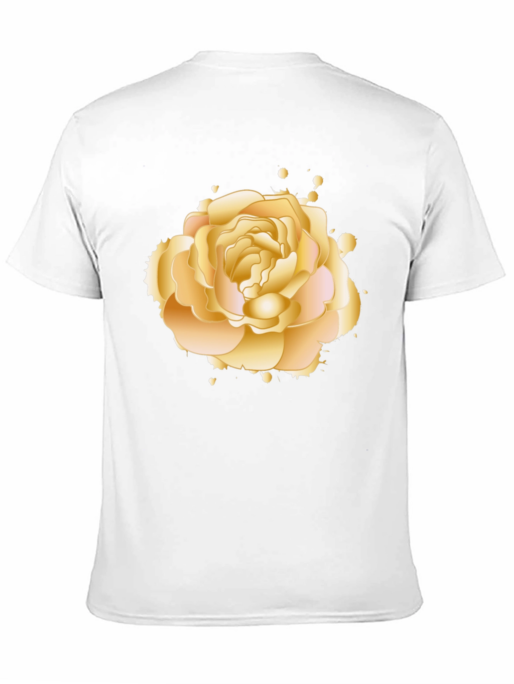 Golden Rose Graphic Tee - Elegant Floral Design