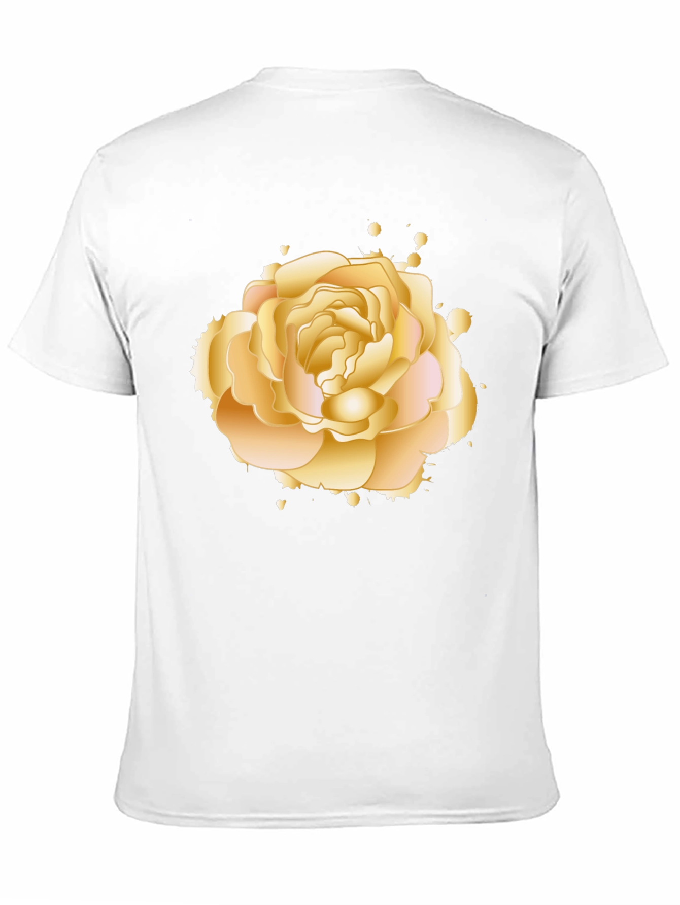 Golden Rose Graphic Tee - Elegant Floral Design