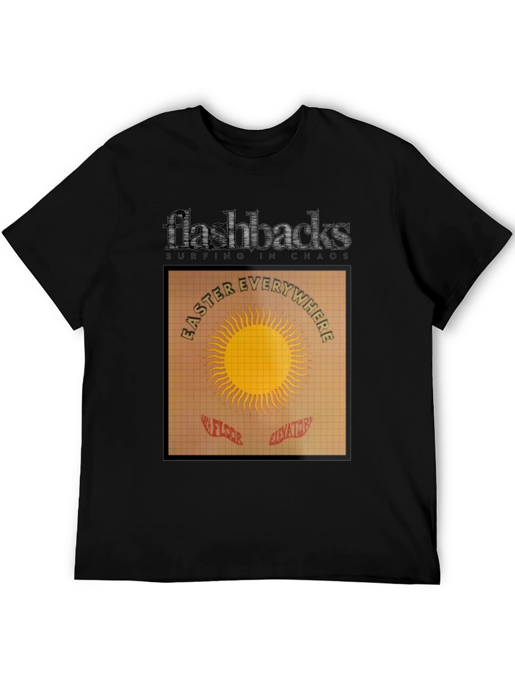 Flashbacks Easter Everywhere Black Graphic T-Shirt