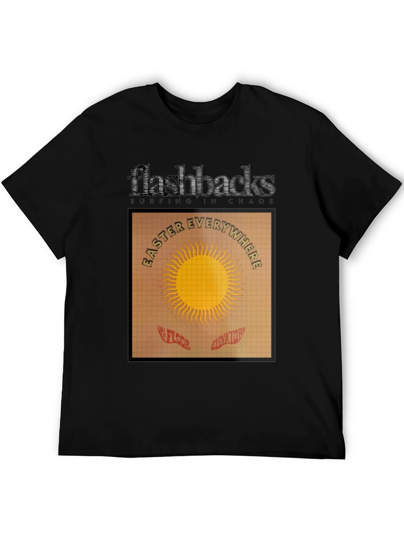 Flashbacks Easter Everywhere Black Graphic T-Shirt