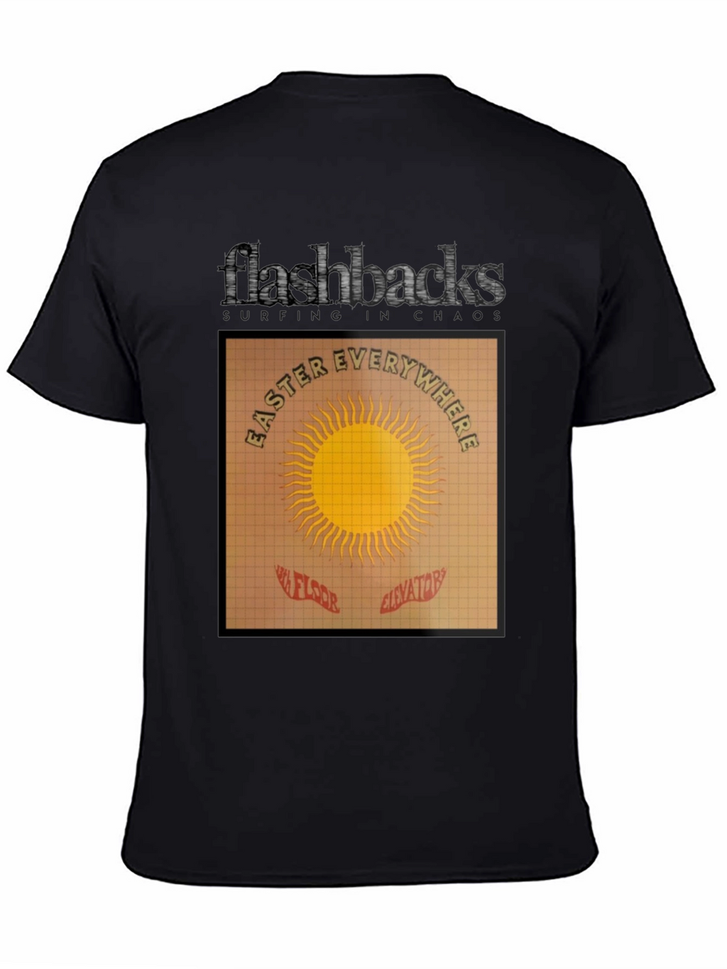 Flashbacks Easter Everywhere Black Graphic T-Shirt