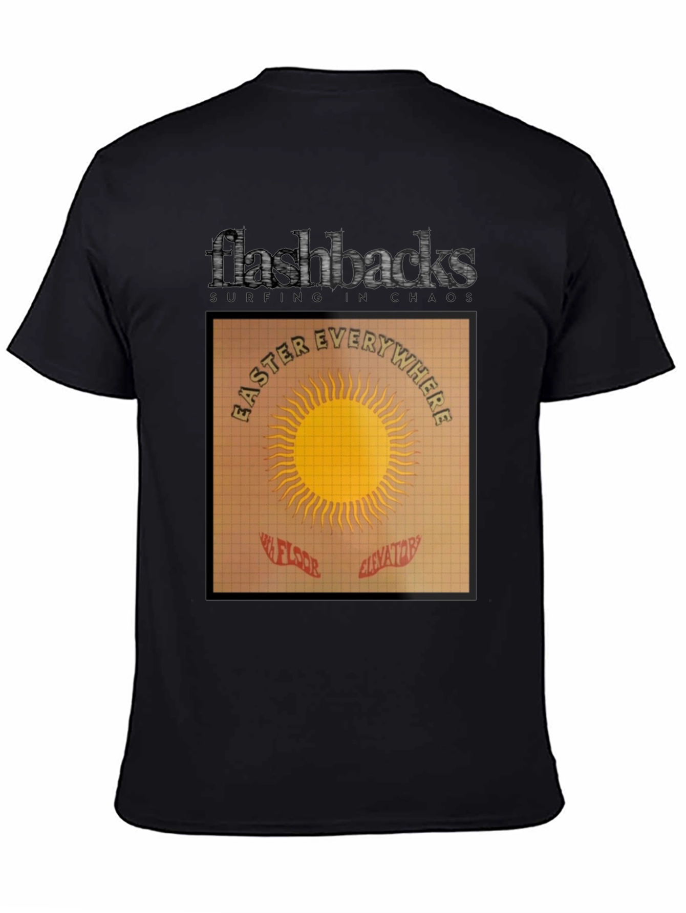 Flashbacks Easter Everywhere Black Graphic T-Shirt