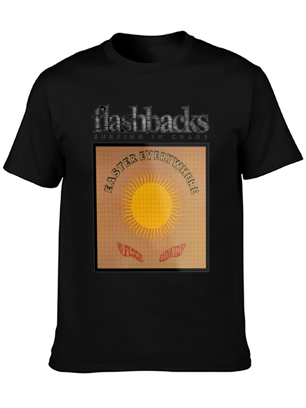 Flashbacks Easter Everywhere Black Graphic T-Shirt