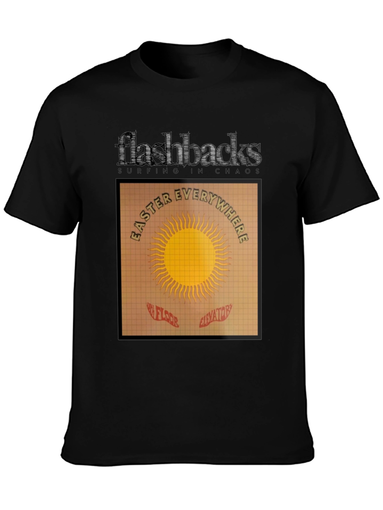 Flashbacks Easter Everywhere Black Graphic T-Shirt