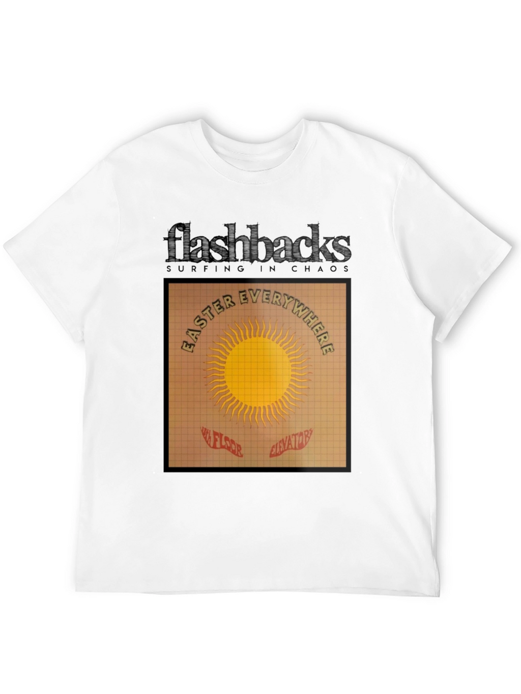Flashbacks Easter Everywhere Black Graphic T-Shirt