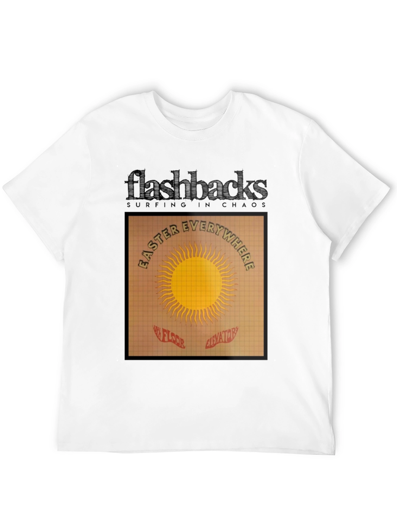 Flashbacks Easter Everywhere Black Graphic T-Shirt