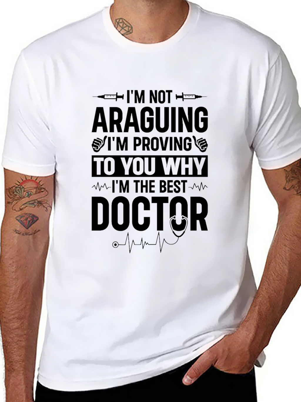 Best Doctor Graphic Tee - Black Cotton Blend