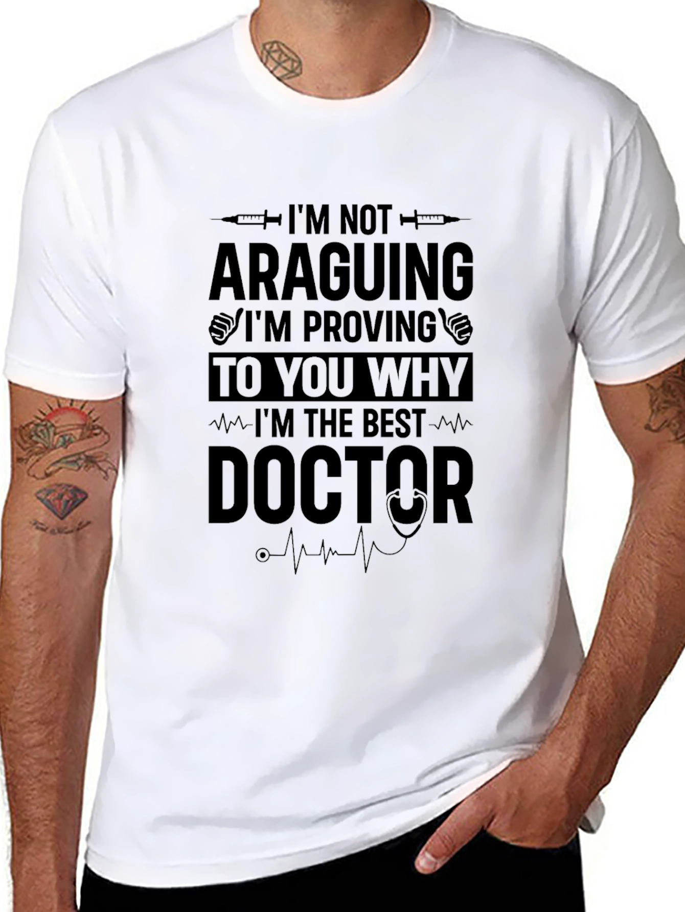 Best Doctor Graphic Tee - Black Cotton Blend