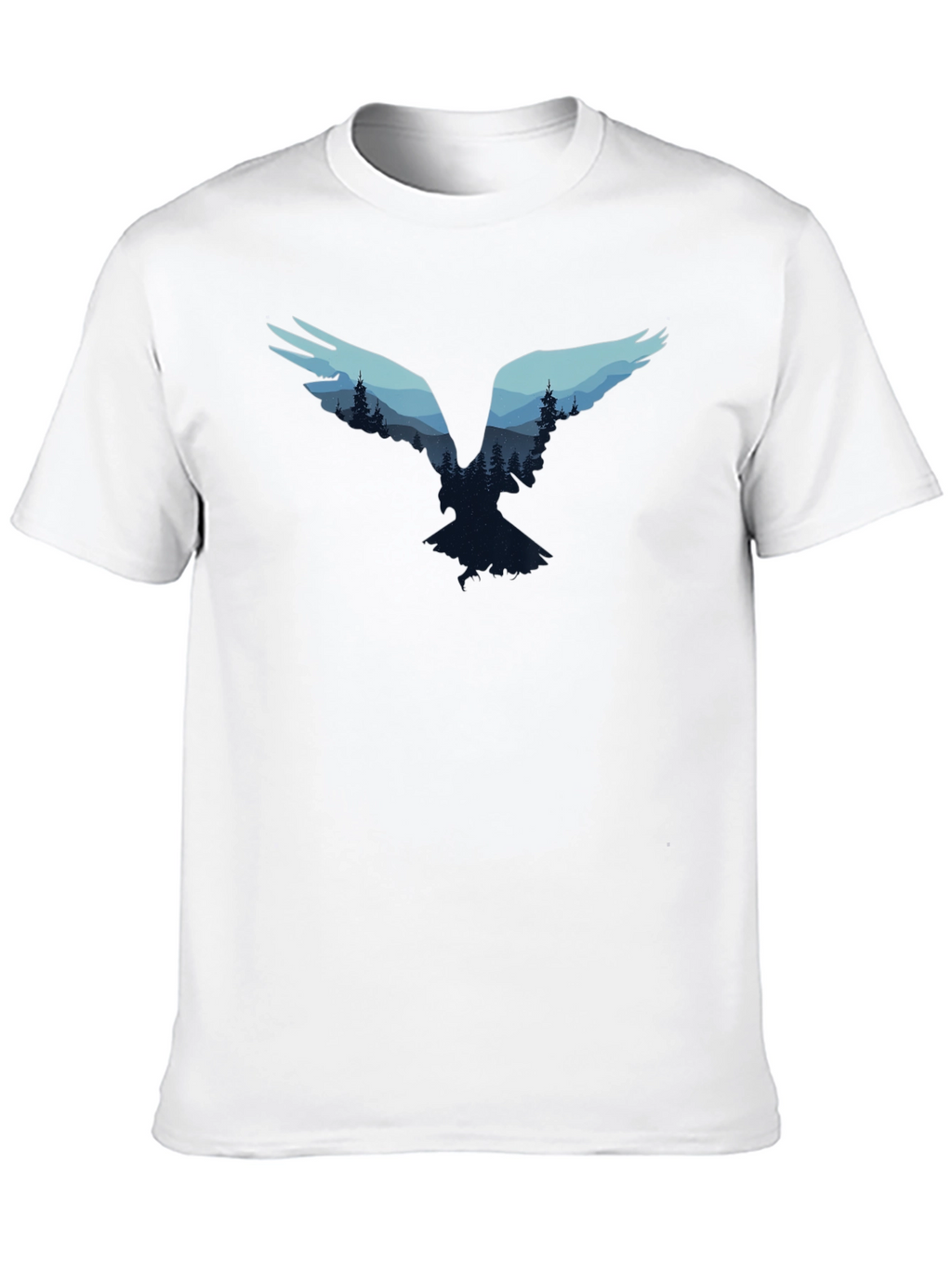 Nature Bird Graphic Tee - Black Cotton Blend