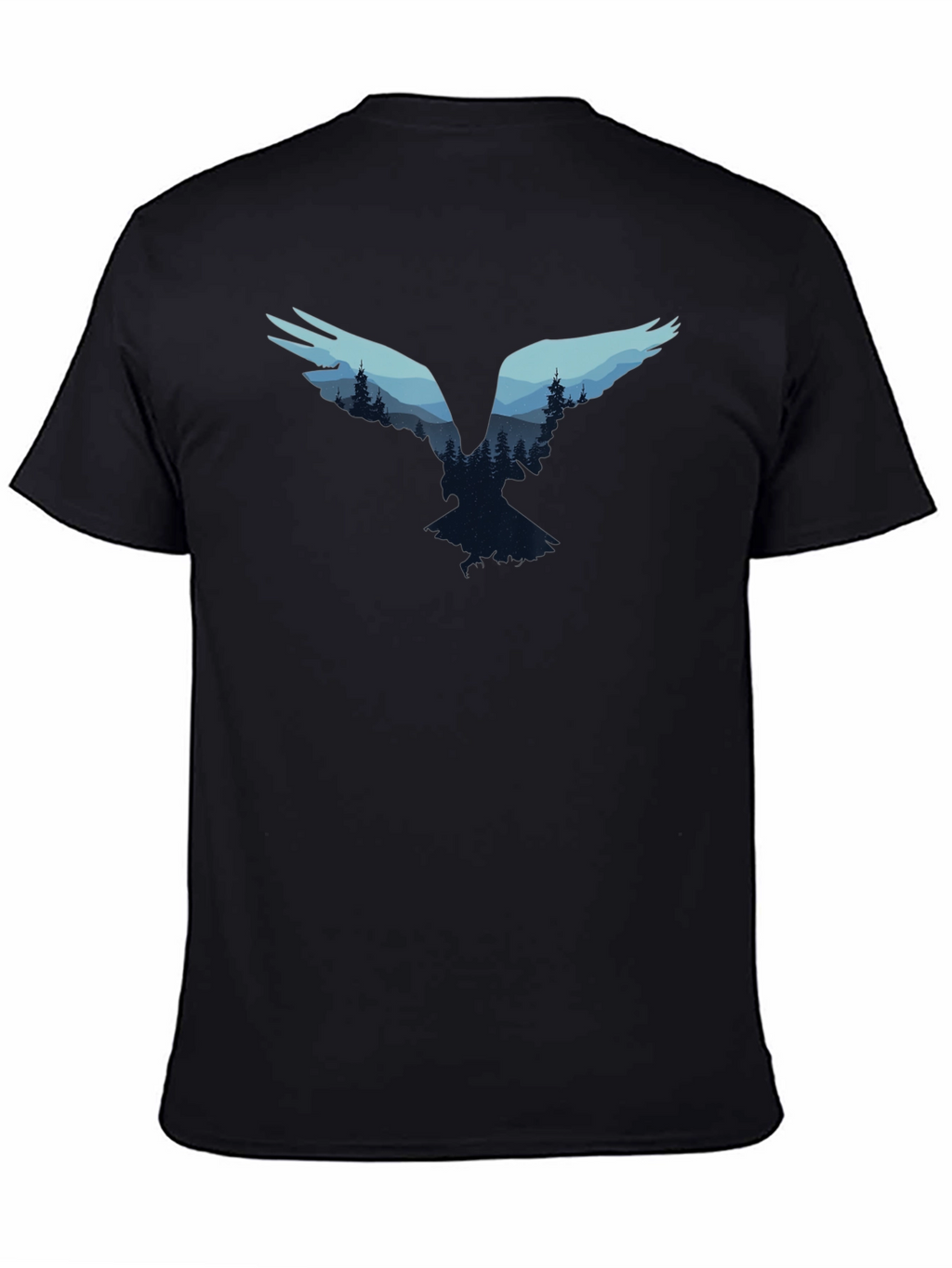 Nature Bird Graphic Tee - Black Cotton Blend