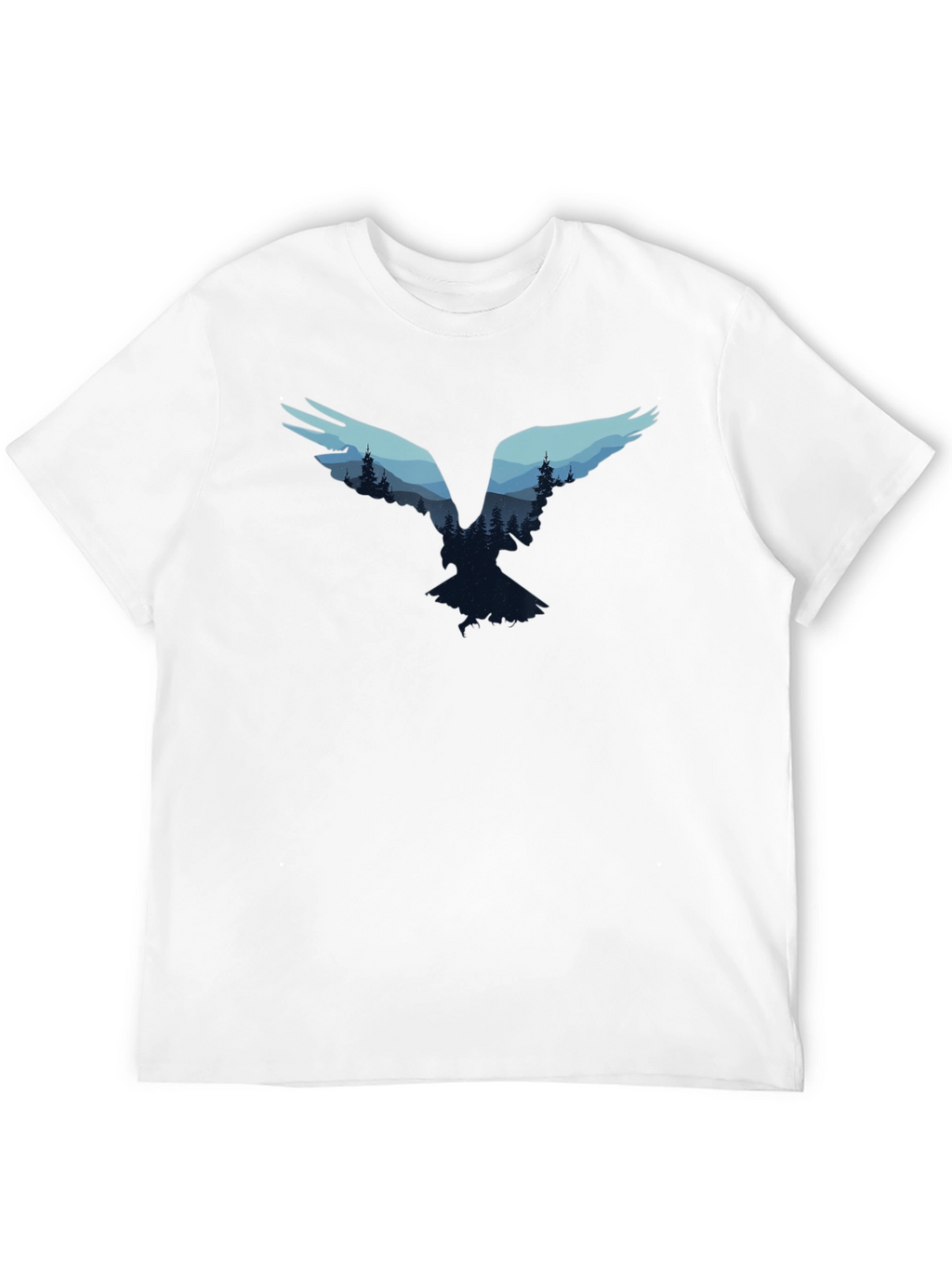 Nature Bird Graphic Tee - Black Cotton Blend