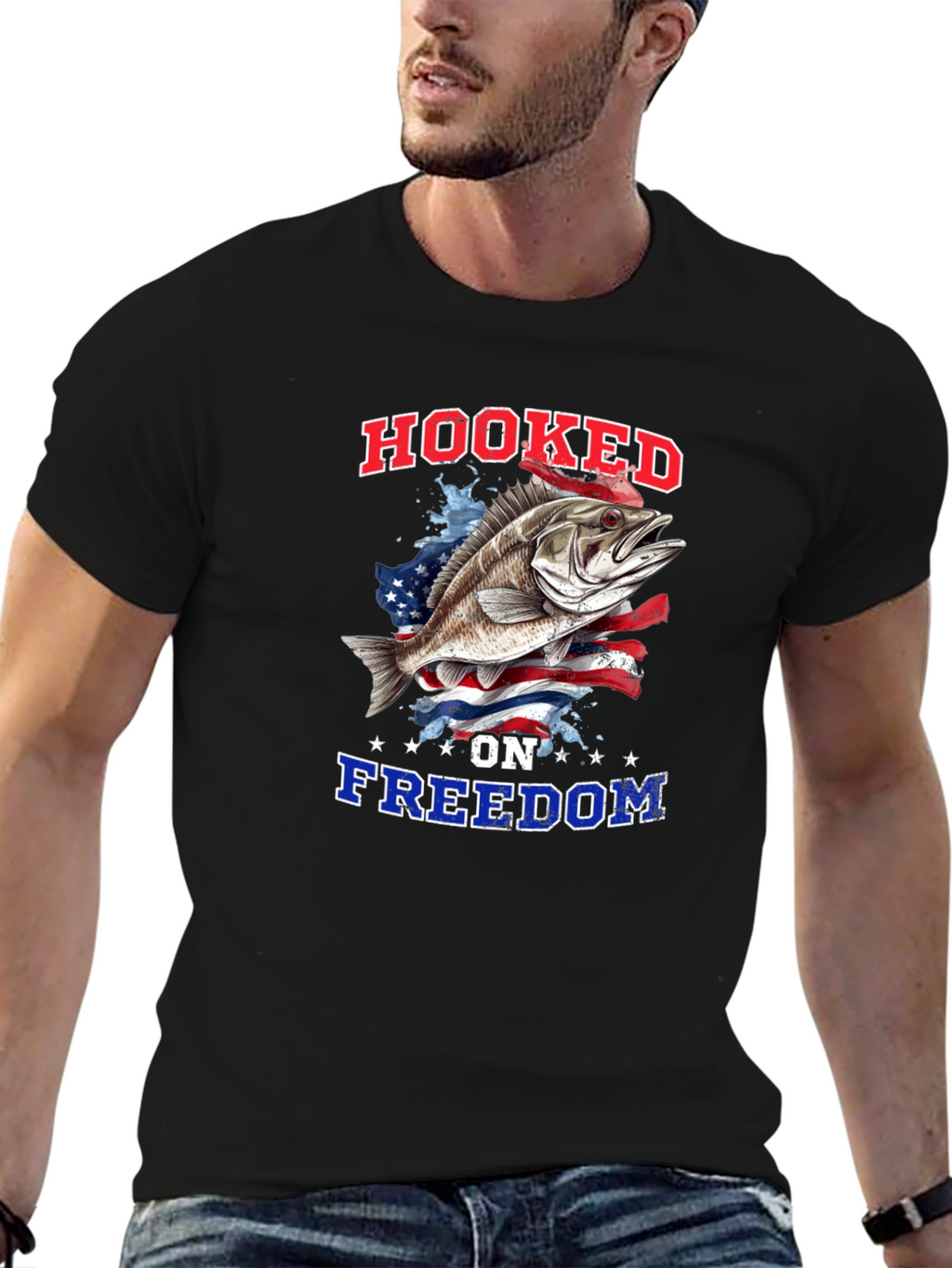 Hooked on Freedom Graphic T-Shirt