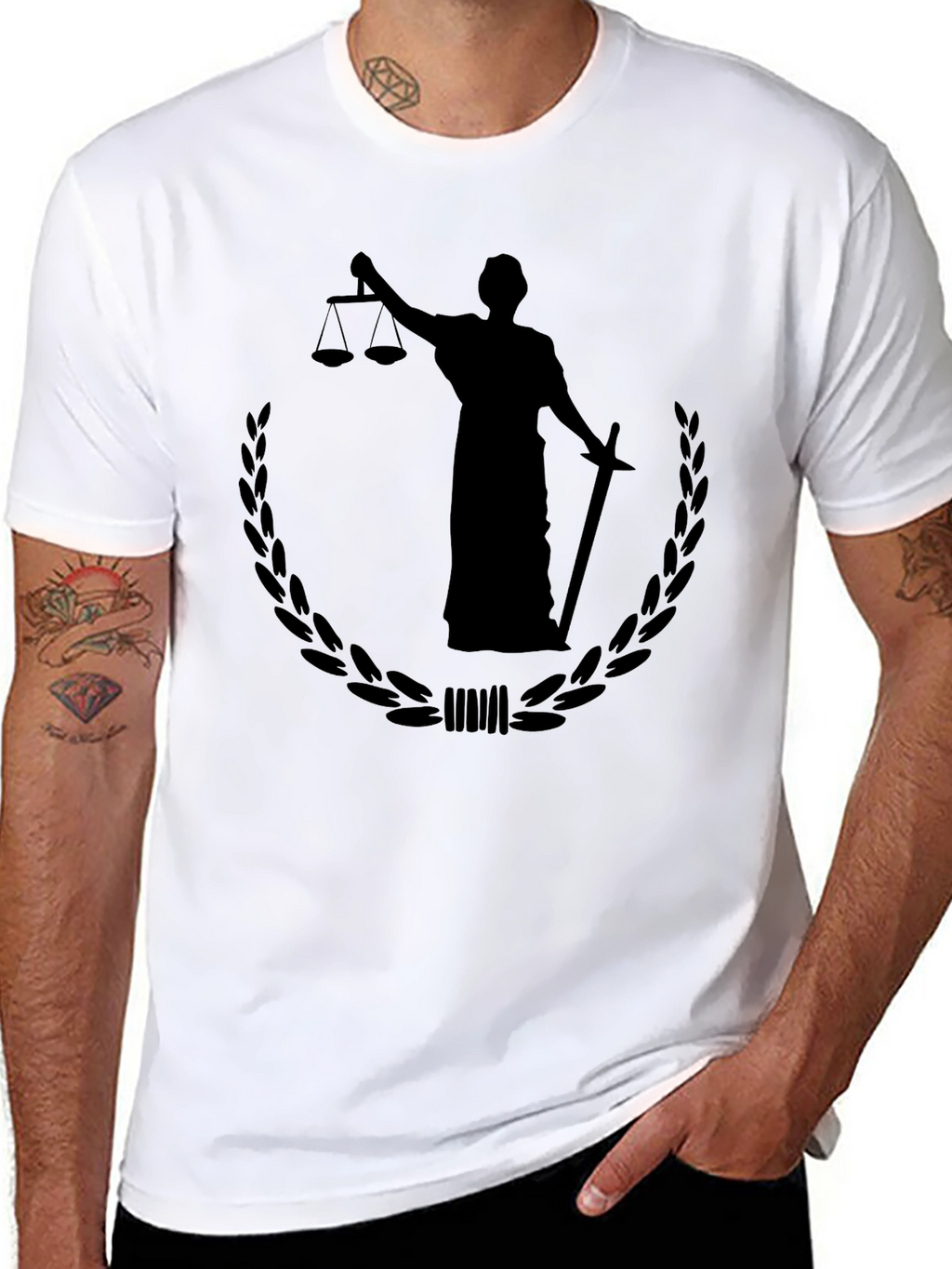 Scales of Justice Mens Black Graphic Tee