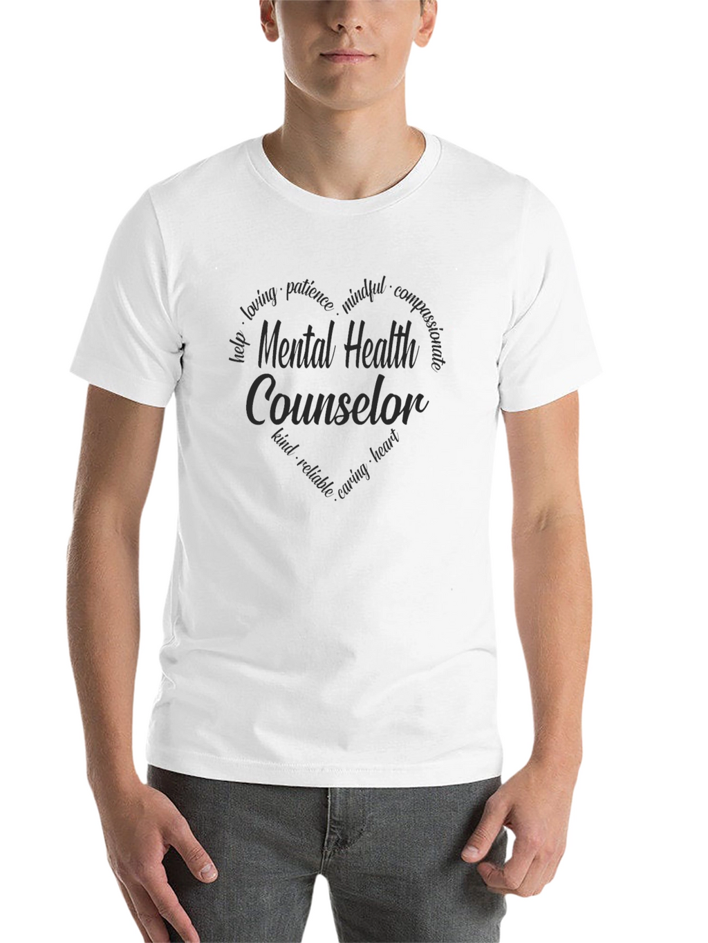 Mental Health Counselor Heart Graphic Tee - Black