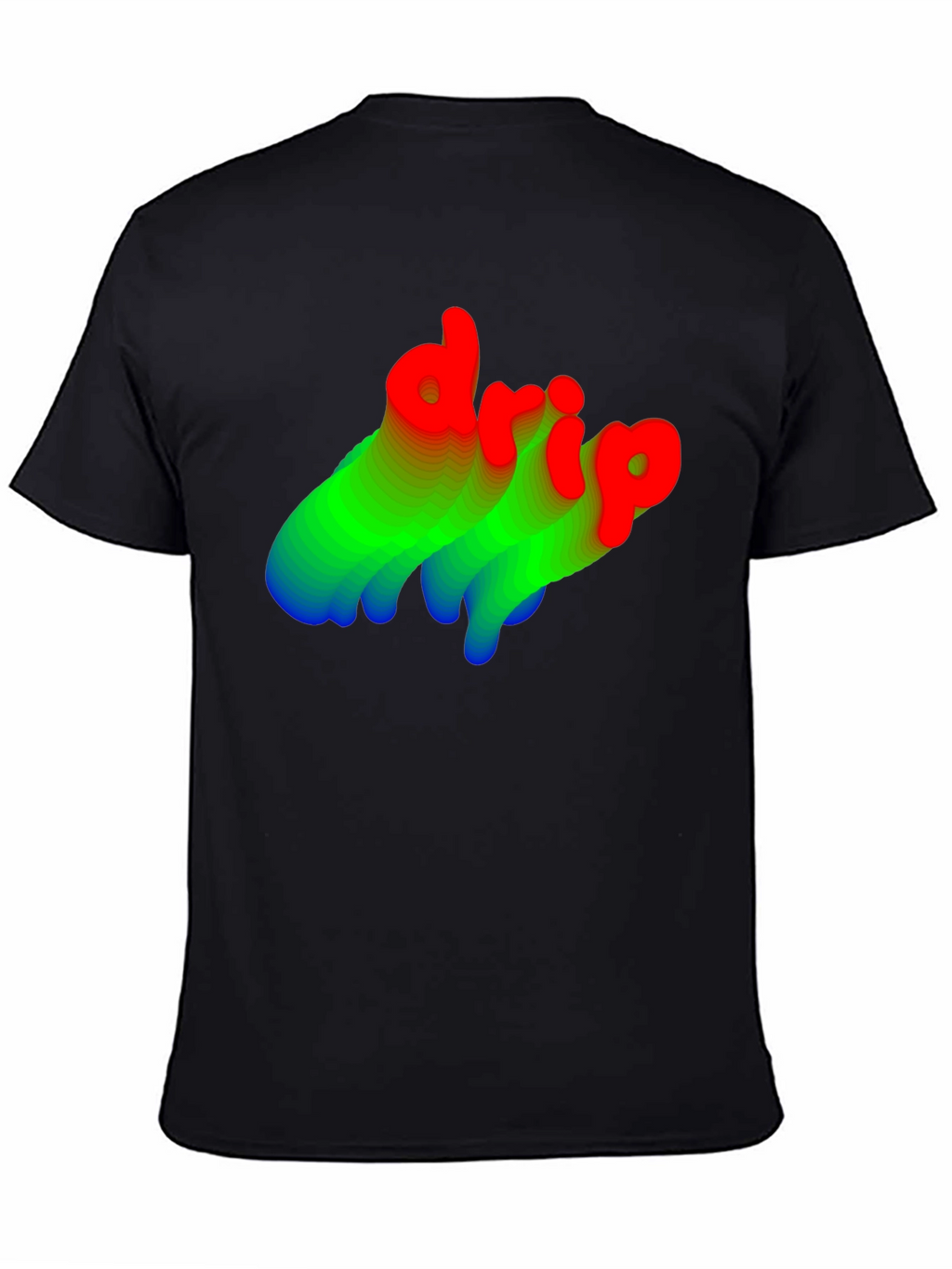 Stylish Drip Graphic Tee - Black Cotton Blend