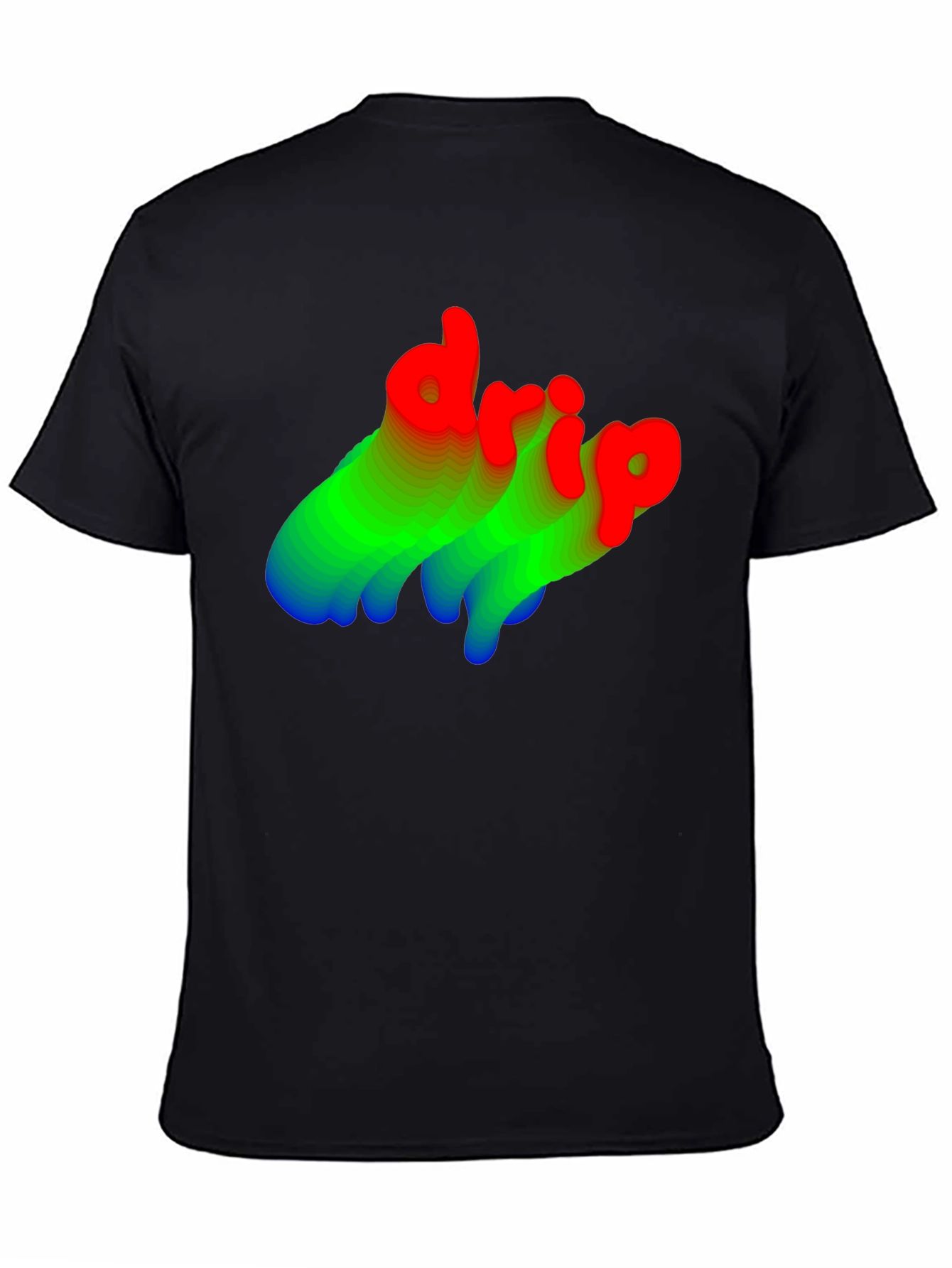 Stylish Drip Graphic Tee - Black Cotton Blend