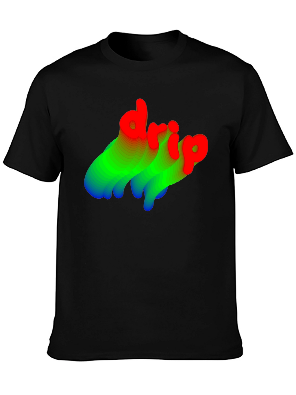 Stylish Drip Graphic Tee - Black Cotton Blend