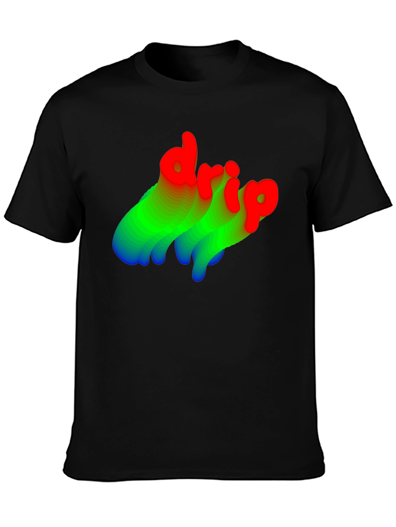 Stylish Drip Graphic Tee - Black Cotton Blend
