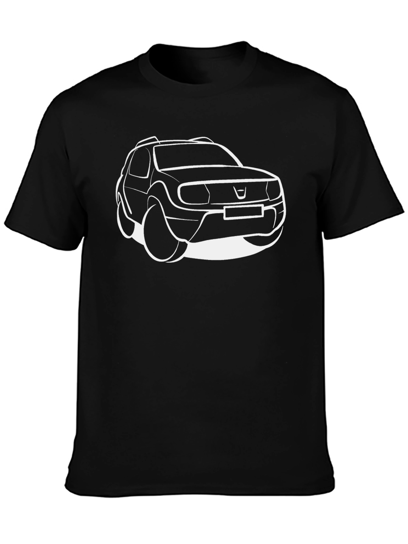 Black Car Outline Graphic Tee for Men